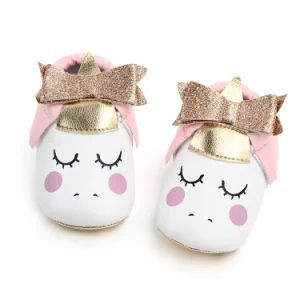 Baby Crib Shoes Anti Slip Sole Soft Pre Walker Cute Unicorn First Walker for Toddlers Slip on Girls Shoes Esg13773 - Ningbo Easyget Co., Ltd. - China