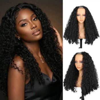 U Part Synthetic Hair Afro Bouncy Curly Machine Made Curly Wigs for Black Women - Xuchang Leyide Import And Export Trading Co., Ltd. - China