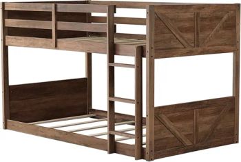 Simple Style Twin Over Twin Bunk Beds Wood Kid Bed Frame - Qingdao Lidu Furniture Co., Ltd. - China