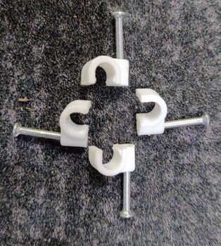 White PVC Cable Nail Clip, For Manage Cables And Wires, Cable Size: 1 Inch - S R Electrical Enterprises - India