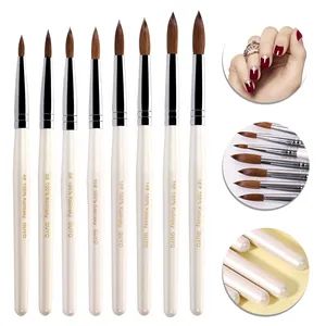 Nail Product with Size 2-22 White Color Wood Handle Kolinsky Nail Brush - Nanchang GuYo Cosmetics Co., Ltd. - China