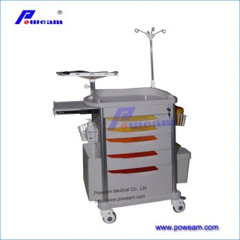Hot Sale Hospital Dressing Trolley Layer 5 Drawers 5 Color Red Model E002 Brand Poweam Origin China Condition New Model NO. - Nanjing Poweam Medical Co., Ltd. - China