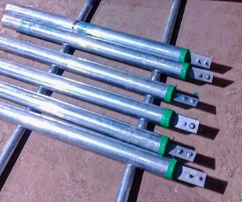 Galvanized Iron 10 mm GI Earthing Electrode Brand GTP Rod Diameter 10 mm I Deal In New Only Length Of Rod 3 Meter Material Galvanized - Gujarat Techno Projects - India