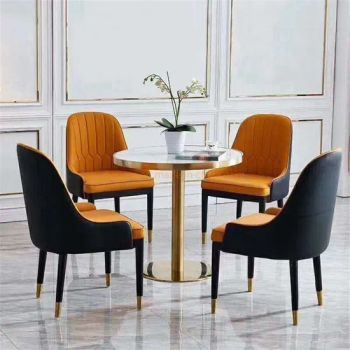 Leisure Small Round Dining Table for 4 Nordic Light Luxury Furniture Five-Piece Cafe Tables Balcony Negotiation Table Leisure Reception Table and Chair Set - Foshan Hoping Furniture Co., Ltd. - China