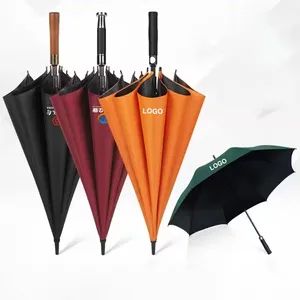 Promotional Branded Wind Proof Custom Logo Coloured Cheap Pongee Automatic Straight Large Golf Umbrellas Parapluie for Outdoor - Jinjiang Lailin Import and Export Trading Co., Ltd. - China