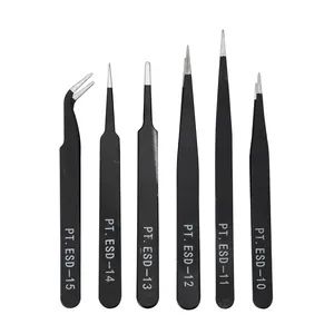 Anti-Static Tweezers ESD Six Pieces Set Stainless Steel Rhinestone Sticker Picker 6PC Tweezers Manicure Tweezers Set - Dongyang Aimei Nail products Co., LTD - China