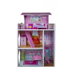 Girl Doll House Furniture Miniature Room DIY Wooden Dollhouse Products - Ningbo Wisdom Kids International Co., Ltd. - China
