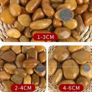 Building Materials Natural Polished Stone Yellow Pebbles Garden River Stone - Xiamen Richstone Building Materials Co.,Ltd. - China
