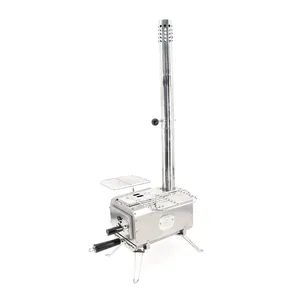 Outdoor Picnic Barbecue Heating Self-Driving Tour Portable Camp Pyramid Camping Tent Stainless Steel Wood Stove - Huizhou Haorui Hardware Technology Co., Ltd. - China