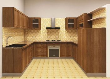 Laminated Modular Kitchen Service Type Laminated Material Wooden Appearance Modern Finish Type Laminate Kitchen Shape - Makrana Home Decor - India