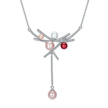 925 Sterling Silver Pearl Pendant Necklaces for Women Origin China Color Silver Style Fashion MOQ Negotiable Design - Guangzhou Leaye Jewelry Limited - China