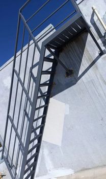 Outdoor Gray Mild Steel Staircase Color Gray Position Outdoor Stair Type Ladder Shape Straight Run Material Mild Steel Material Grade EN - A. A. Fabrication - India