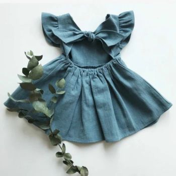 2023 Toddler Baby Girl Dresses Summer Cotton Linen Bow Children′ S Casual Dresses - NANCHANG HONGYANG GARMENT CO., LTD. - China