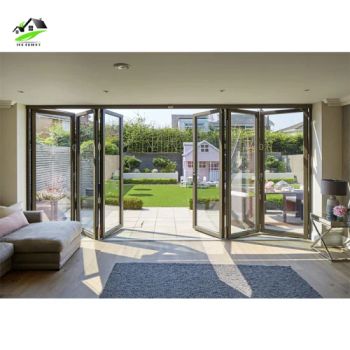 Topbright Panorama Design Bifold Bi-Fold Doors Slim Frame Screen Big Spaces Black Aluminum Folding Patio Doors Exterior Accordion Folding Doors - Guangzhou Topbright Building Materials Co.,Ltd - China