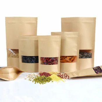 OEM Zipper Packaging Food Stand up Pouch Kraft Paper Bag MOQ 10000PCS Sample Avaialble Model NO. NS-011 Trademark No - Newstar Industrial Limited - China