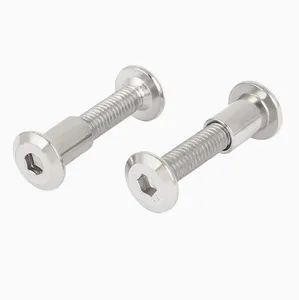 Stainless Steel Flat Head Hex Socket Connector Bolts and Sleeve Barrel Cap Nut Chrome Plating Furniture Splint Nut - NINGBO CREATORS HARDWARE MANUFACTURING CO.,LTD - China