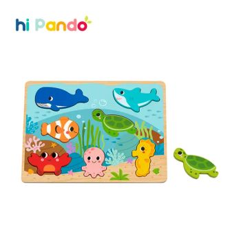 Wooden 3D Block Puzzle for Children Puzzle Toy Baby Chunky Animal Tortoise Matching Puzzle Board Toys - Ningbo Tooky Toy Co., Ltd. - China