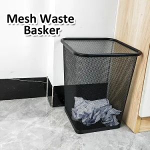 Office Kitchen Rubbish Waste Bin Commercial Bathroom Round Metal Mesh Dustbin Garbage Can Trash Cans - Jiangmen zhaosheng hardware company LTD - China