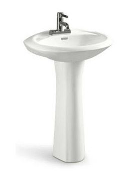 Black Ceramic Pedestal Round Wash Basin for Bathroom Color Black Material Ceramic Basin Shape Round Mount Type Pedestal Usage/Application - Lucky Traders - India