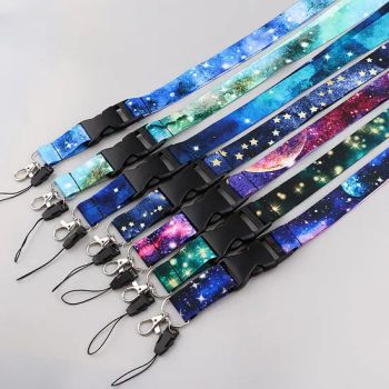 Custom Logo Heat Transfer Polyester Lanyard Starry Sky Pattern ID Card Lanyard - Zhongshan Senwei New Materials Co., Ltd - China