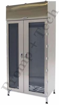 Stainless Steel Sterile Garment Cabinet Finish Matt Polish Front Design Without Door Base Support 4 Heavy Legs Interior Feature Apron Hanging - Promp + Tech Pharma Equipments India Private Limited - India
