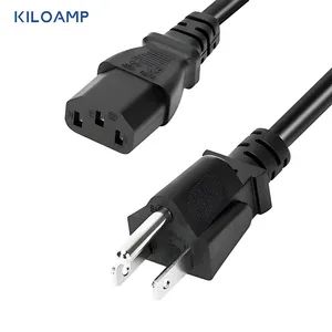 3- Wire Electrical Supplies NEMA 5-15p to IEC C13 AC Power Cords Extension Cords Power Cable Laptop Power Supply Cord - Shenzhen Kiloamp Technologies Co., Ltd - China