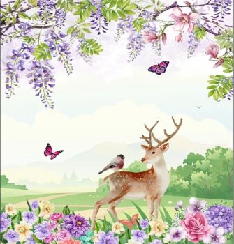Wisteria Violet and Deer Bird Butterfly Digital Printing Shower Curtain - Rizhao Best-Buy Home & Kitchen Co., Ltd. - China