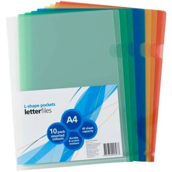Assorted Color PP Material A4 Size L Shaped Clear Folders Size A4 Origin China Tailor-Made Ok Model NO. A4-1 Logo Printed - Changzhou Dawson I. A. E. Co., Ltd. - China