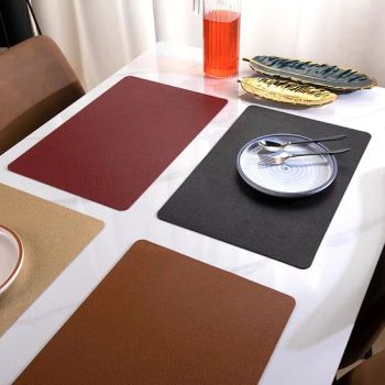 High Quality Waterproof PVC Leather Place Durable Plate Mats Dinning Table Mats Faux Leather Dinner Plate Mat - Taizhou real houseware Co., Ltd - China