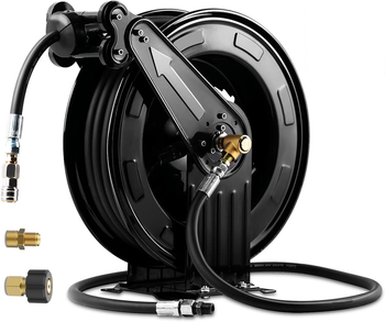 SOFT Heavy Duty 50ft Retractable Hose Reel for Oil/Air/Water 4000 PSI from Gadgets LLC SOFT Heavy Duty 50ft Retractable Hose Reel for Oil/Air/Water 4000 PSI - Gadgets LLC - United States