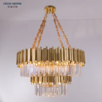 Retro Decoration Luxury Dining Room Restaurant Stair Dining Table K9 Crystal Chandeliers Pendant Lights - Zhongshan Ocean Smart Lighting Co., Ltd - China