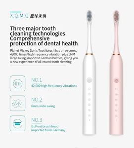 Ultrasonic Vibrating Electric Toothbrush Electric Toothbrush with Holder High Quality Electric Toothbrush - Global Custom Solutions Co.,Ltd - China