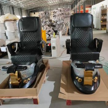 Luxury Leather Nail Salon Furniture Equipment SPA Massage Manicure Pedicure Chair with Glass Foot Tub - Henan Eminent Medical Devices Co., Ltd. - China