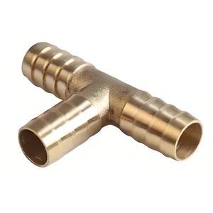 Brass Tee Barb Fittings for 3/8" ID Pipe Clamps 3 Way Type Equal Standard GB Origin China Trademark OEM Lateral 90°Tee Material Brass - Chengdu Yaheng Refrigeration Accessories Co., Ltd. - China