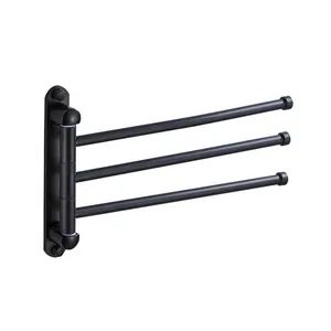 Stainless Steel Wall Mounted Bath Towel Rack Rotating 3-Bar Folding Towel Rack - XH Construct Co., Ltd - China