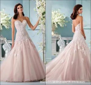 Strapless Bridal Wedding Gown Pink Blush Wedding Dresses Gva2016 - Suzhou Leader Apparel Co., Ltd. - China