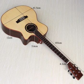 40 Inch Solid Spruce Wood Top Folk Electric Acoustic Guitar - Shenzhen Grand Technology Co., Ltd. - China