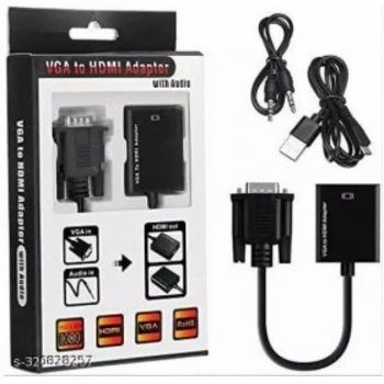 Wired VGA To HDMI 1080p Adapter Video Output Type Digital Converts To Type VGA TO HDMI Power Requirement Usb Powered Audio Input Type Analog - Dolphin Automation & Technology - India