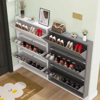 Big Nordic Living Room Shoe Racks Entrance Hallway Cabinet Large Capacity Partition Storage Steel Tipping Shoe Cabinet - ZhengZhou RAXIDA Technology Co.,Ltd. - China