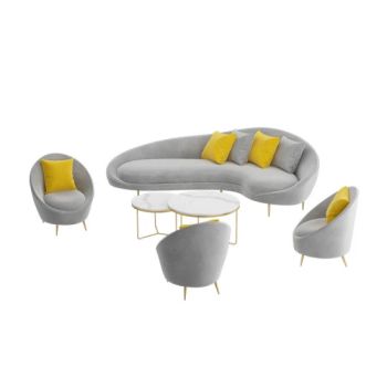 Wholesale Modern Salon Furniture Metal Foot L-Shape Waiting Living Room Double Sofas - Hebei Sen Chu Furniture Co., Ltd - China