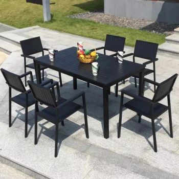 Modern Style Other Outdoor Garden Furniture Sets Waterproof Aluminum Dining Patio Garden PS Plastic Wooden Outdoor Furniture Set - Foshan Zixuan Outdoor Furniture Co., Ltd - China