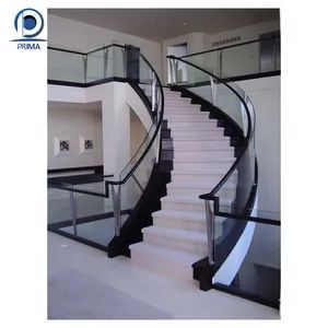 Round Shape Staircase Spiral Stairs with Glass Railing for Outside - Shenzhen Prima Industry Co., Ltd. - China