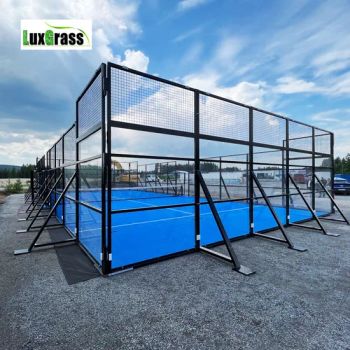 Blue Outdoor Portable Panoramic Padel Tennis Court Colorful Artificial Grass Sale Tennis Court Equipment - Guangzhou Lvxia Artificial Grass Co., Ltd. - China