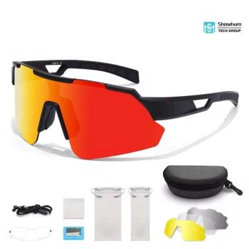 Sports Mountain Bike Cycling Sunglasses Custom Logo Outdoor Bicycle Glasses Sports UV Protection Windproof Cycling Sun Glasses - Changzhou Showhum Precision Technology Co., Ltd. - China