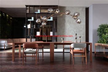 Italian Design Ash Solid Wood Leg Dining Table Color Brown Rotary Fixed Origin China Condition New Shape Rectangle Folded - Guangdong Zhida Furnishings Industrial Co., Ltd. - China