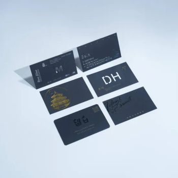 Wholesale Custom Design Printed Gold Foil Edge Debossed Embossed Logo Hot Stamp Art Paper Enterprise Visiting Name Black Business Card - Qingdao Horizon Co., Ltd. - China