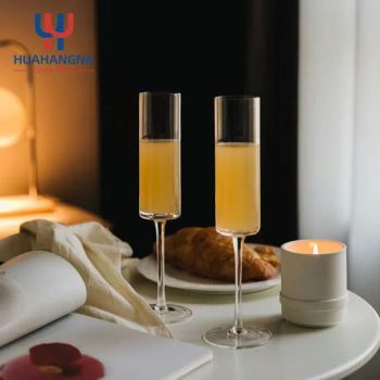Clear Square Glass Drinkware Champagne Glasses Flutes Elegant Champagne Flutes - Wuhan Xinhuahang Household Goods Co., Ltd. - China