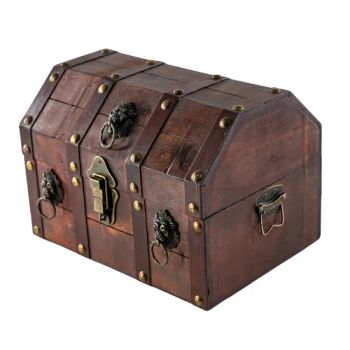Pirated Style Treasure Chest Storage Box Holiday Promotional Gift Boxes Holiday Gift Packages Wooden Craft Decor with Lion Rings - Guangze County Harvest Season Crafts Co., Ltd. - China