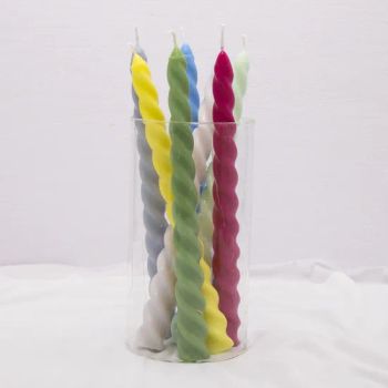 Huaming Wholesale Wedding Dinner Spiral Twist Taper Candles Smokeless Flameless Colored Tall Taper Candles - Hebei Huaming Laye Limited Company - China