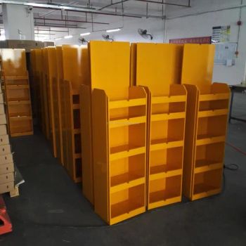 Custom OEM Medicine Wood Flooring Display Stand Rotating Display Rack with 4 Shelves - Shenzhen Leshi Display Products Limited - China